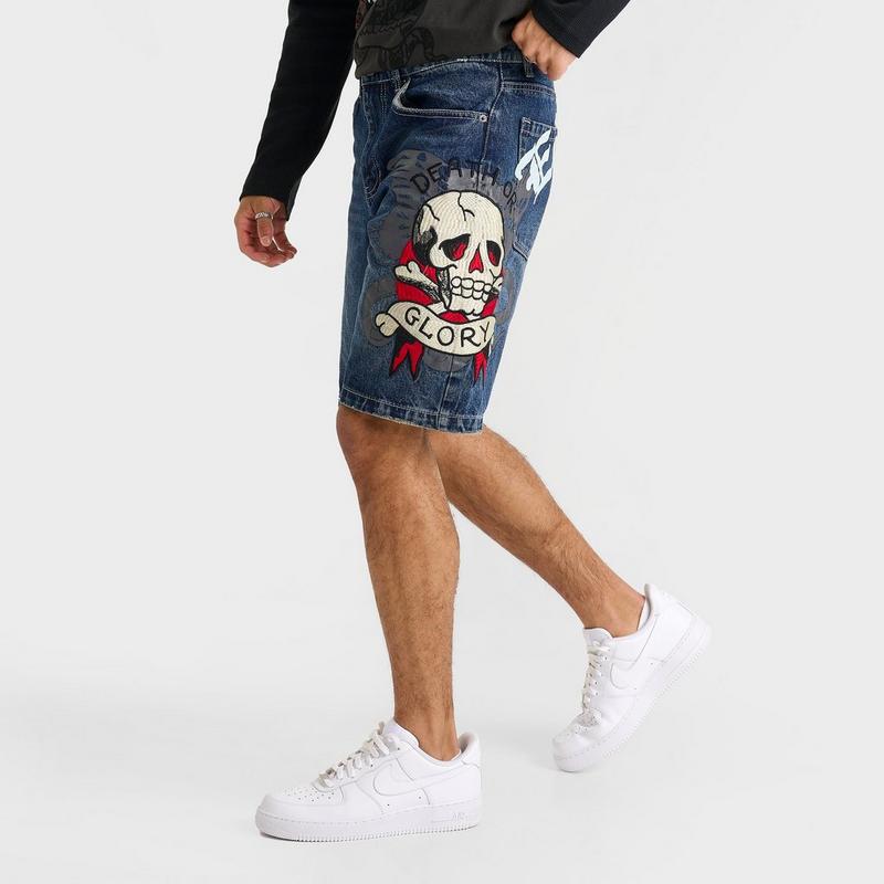 Men's Ed Hardy Death or Glory Denim Shorts – On Sale Now with Up