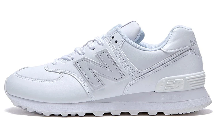 商品[国内直发] New Balance|NB 574 运动休闲减震防滑耐磨 低帮跑步鞋 男女同款 纯白色,价格¥1053,第1张图片