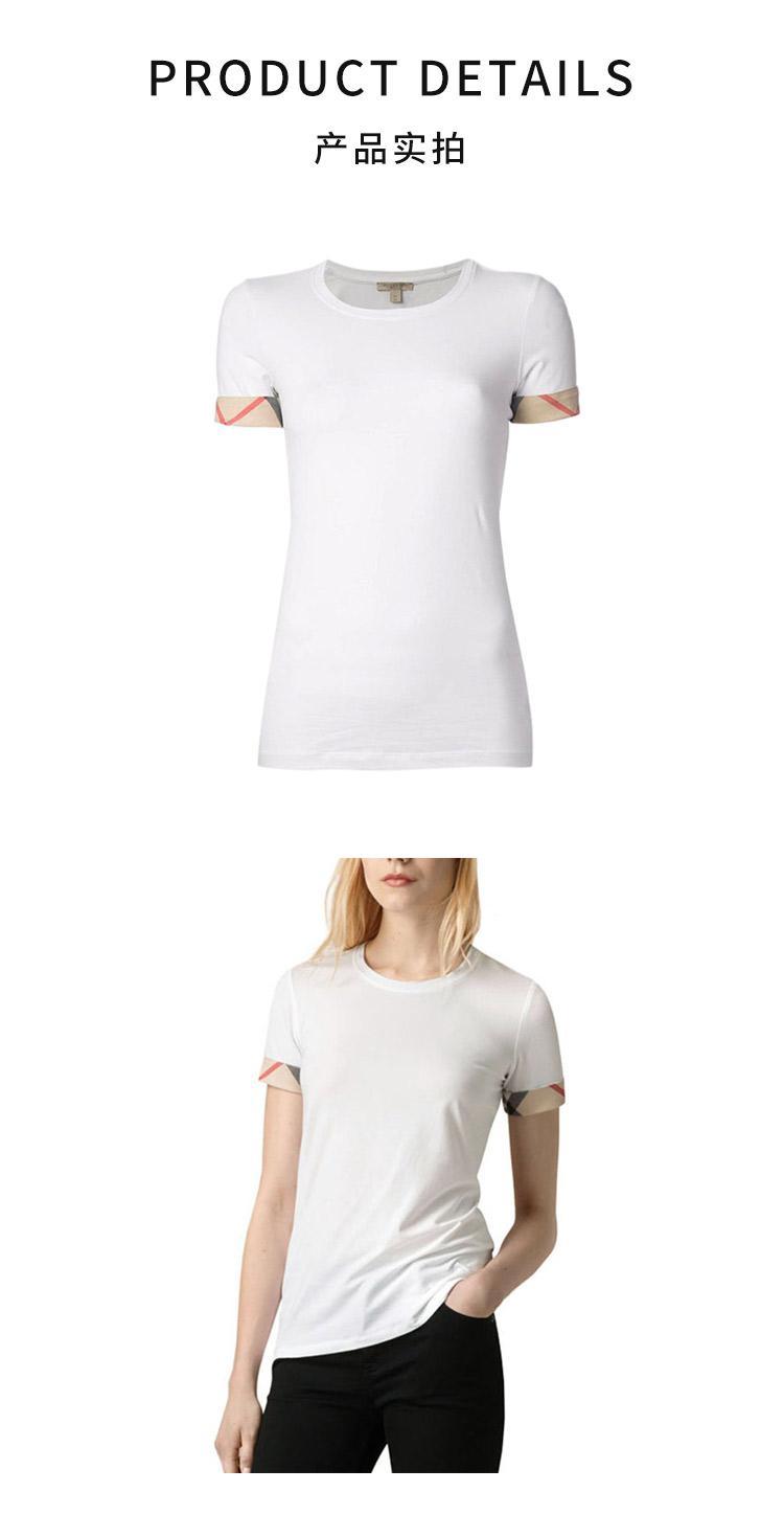 商品Burberry|Burberry巴宝莉白色棉女士时尚经典短袖T恤3877317,价格¥2250,第6张图片详细描述