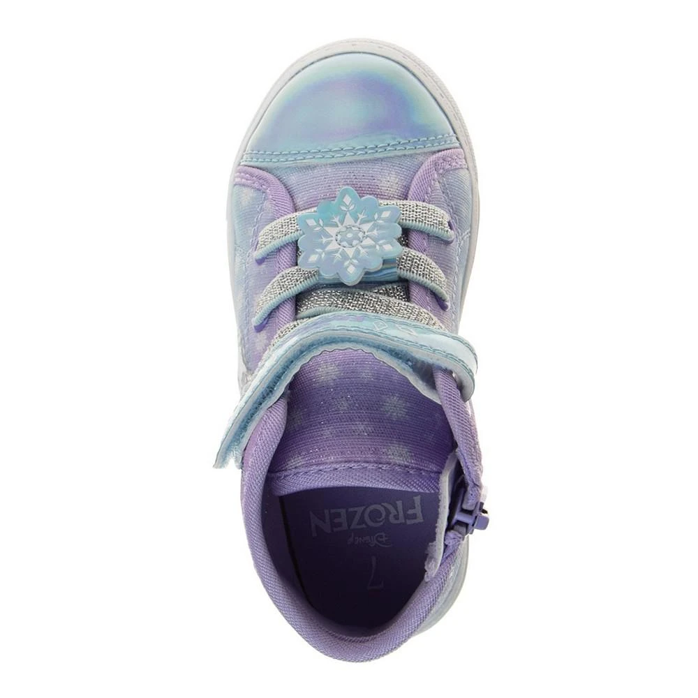 商品Disney|Little Girls Frozen Anna and Elsa Light Up High Top Canvas Sneakers,价格¥262,第4张图片详细描述