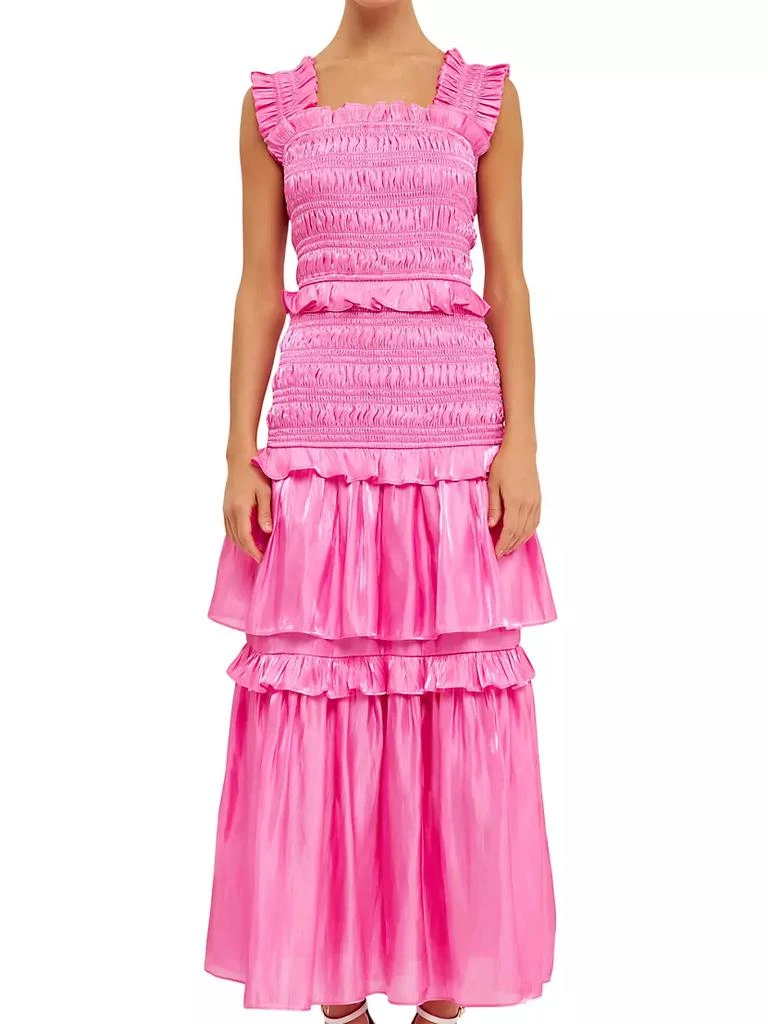 商品Endless Rose|Sheen Smocked Maxi Dress,价格¥1284,第4张图片详细描述