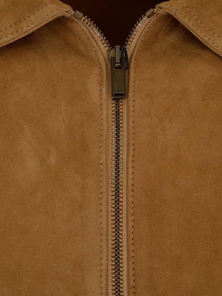 商品Yves Saint Laurent|Saint L AU Rent Men's  Brown Leather Outerwear Jacket,价格¥18409,第5张图片详细描述