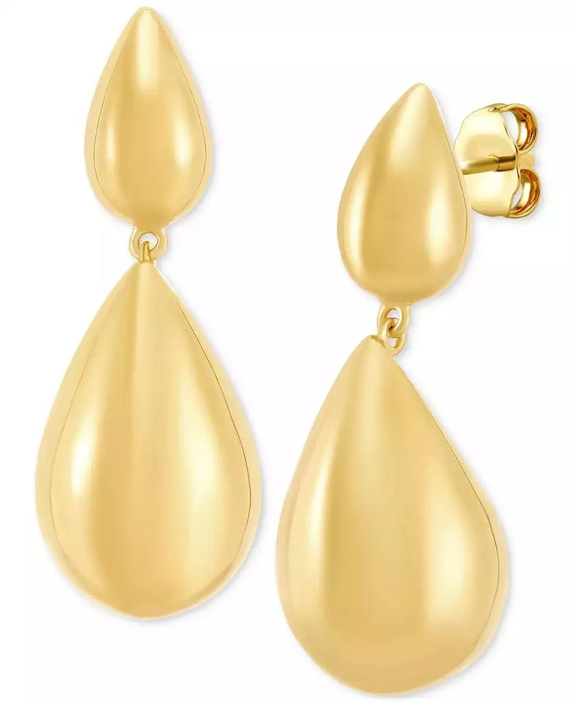 商品Macy's|Polished Graduated Teardrop Earrings in 18k Gold Over Sterling Silver,价格¥748,第3张图片详细描述