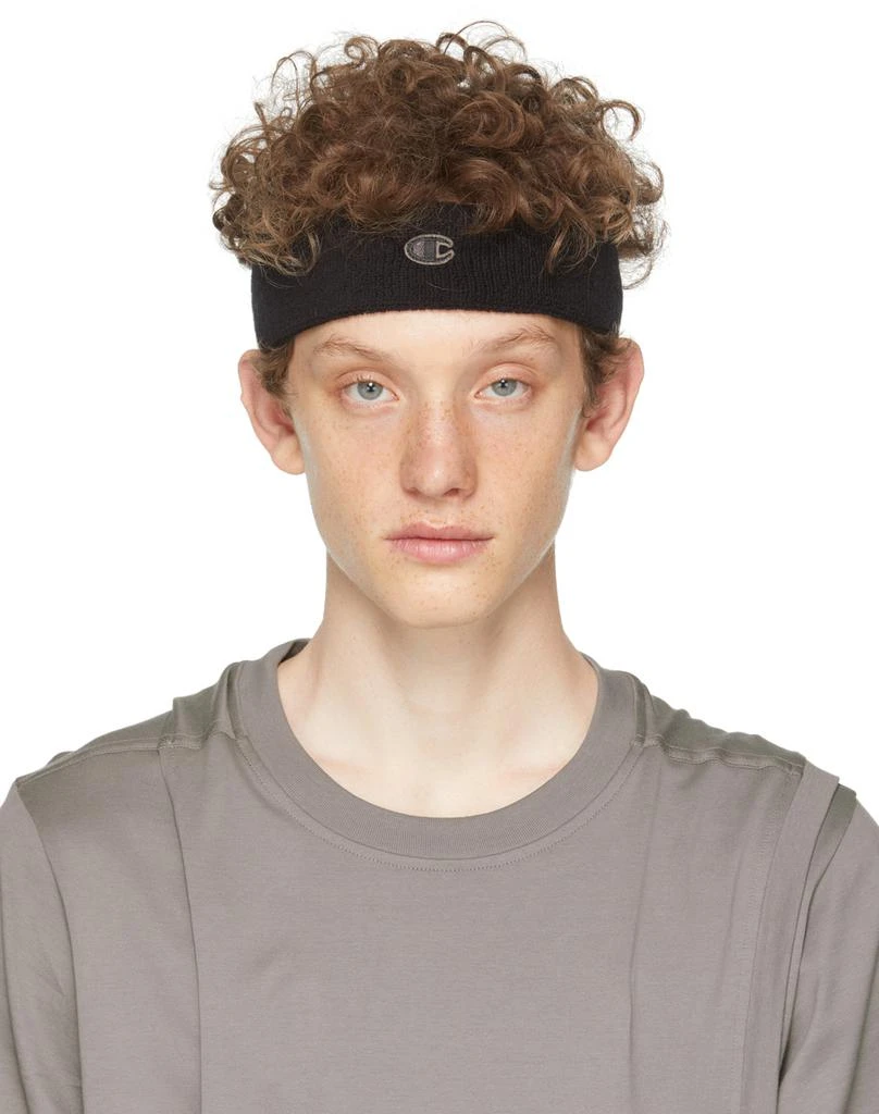 商品Rick Owens|Black Champion Edition Terrycloth Headband,价格¥218,第1张图片