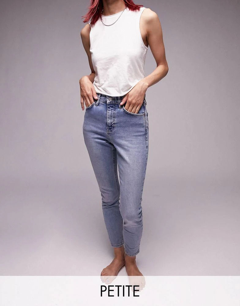 商品Topshop|Topshop Petite high rise Jamie jeans in bleach,价格¥158,第1张图片