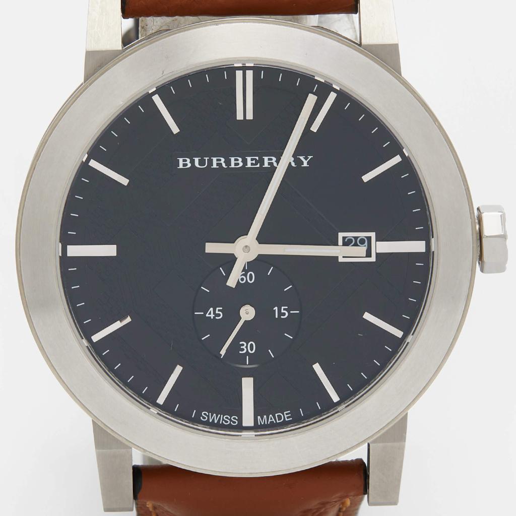 Burberry Black Stainless Steel Leather The City BU9905 Men's Wristwatch 42 mm商品第3张图片规格展示
