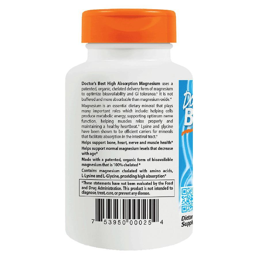 商品Doctor's Best|High Absorption 100% Chelated Magnesium,价格¥223,第4张图片详细描述