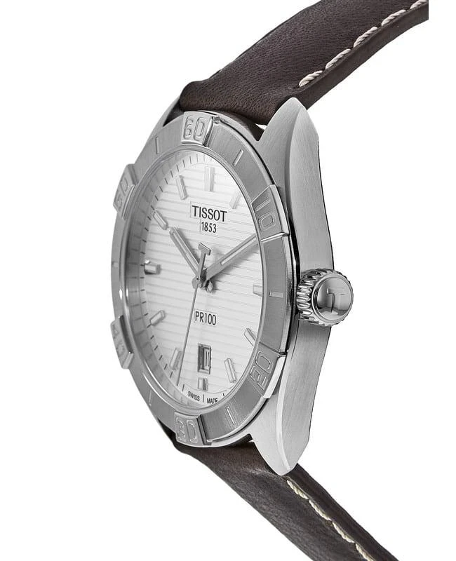 商品Tissot|Tissot PR 100 Sport Silver Dial Leather Strap Men's Watch T101.610.16.031.00,价格¥1926,第4张图片详细描述