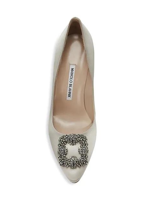 商品Manolo Blahnik|Hangisi 70 Embellished Satin Pumps,价格¥8369,第6张图片详细描述