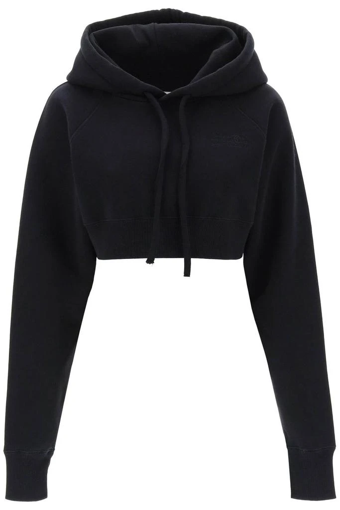 商品MM6|Cropped hoodie with numeric logo,价格¥944,第1张图片