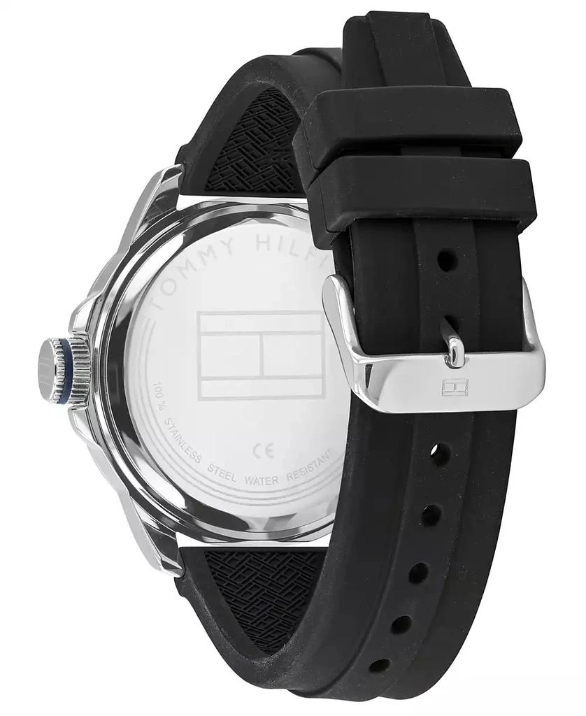 商品Tommy Hilfiger|Men's Black Silicone Strap Watch 44mm, Created for Macy's,价格¥493,第4张图片详细描述