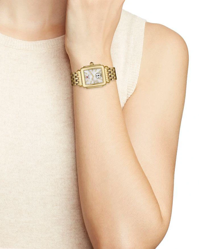 商品Michele|Deco Mid Gold Diamond Dial Watch, 29 x 31mm,价格¥14223,第2张图片详细描述