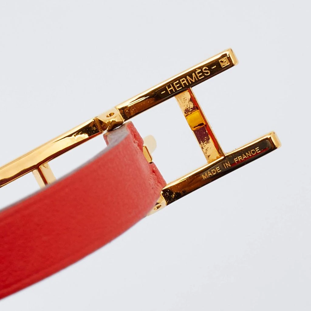 商品[二手商品] Hermes|Hermès Behapi Orange & Purple Leather Double Tour Reversible Bracelet XS,价格¥2514,第5张图片详细描述
