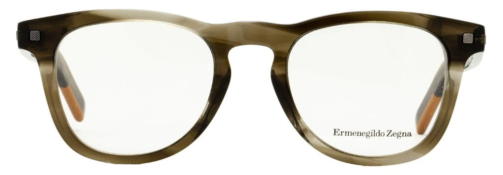 商品Zegna|Ermenegildo Zegna Men's Rectangular Eyeglasses EZ5137 020 Straited Transparent Gray 49mm,价格¥475,第1张图片详细描述
