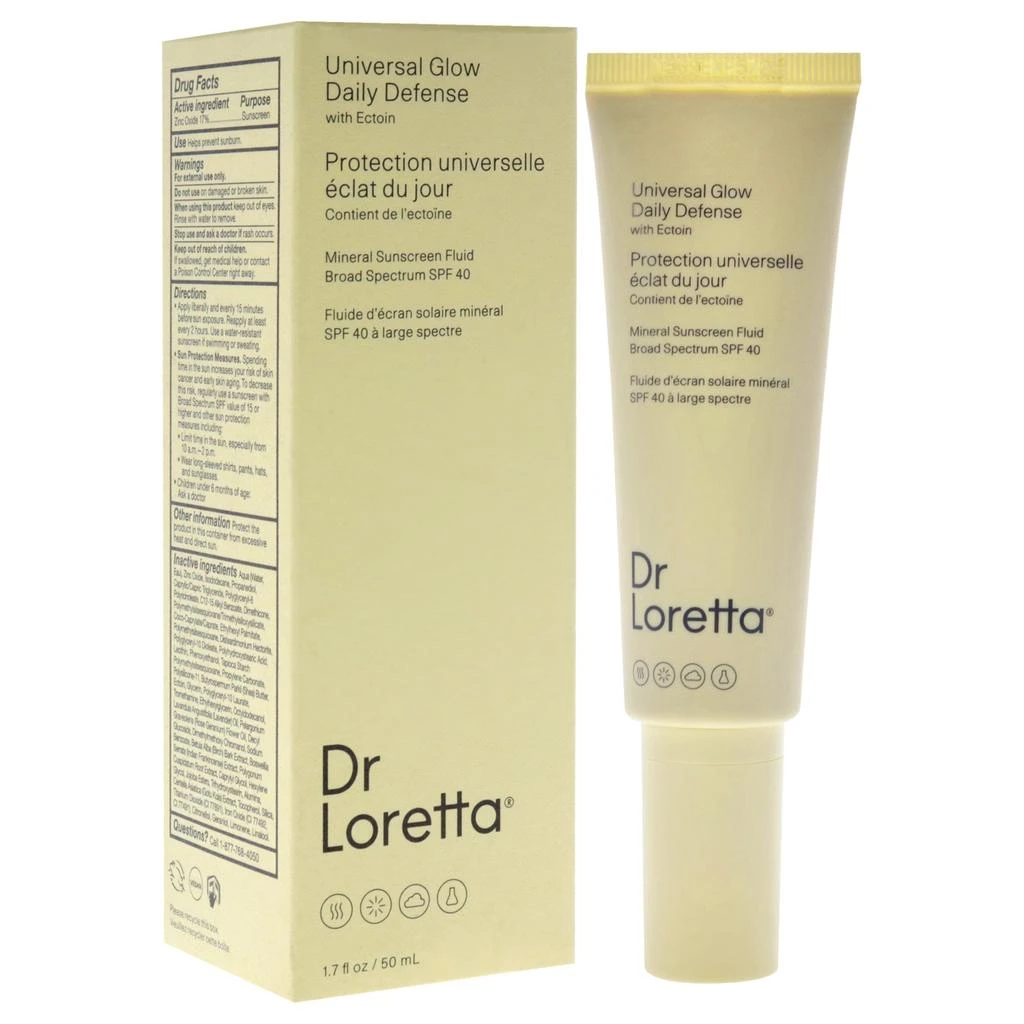 商品Dr. Loretta|Universal Glow Daily Defense Mineral Sunscreen Fluid SPF 40 by  for Women - 1.7 oz Sunscreen,价格¥376,第2张图片详细描述
