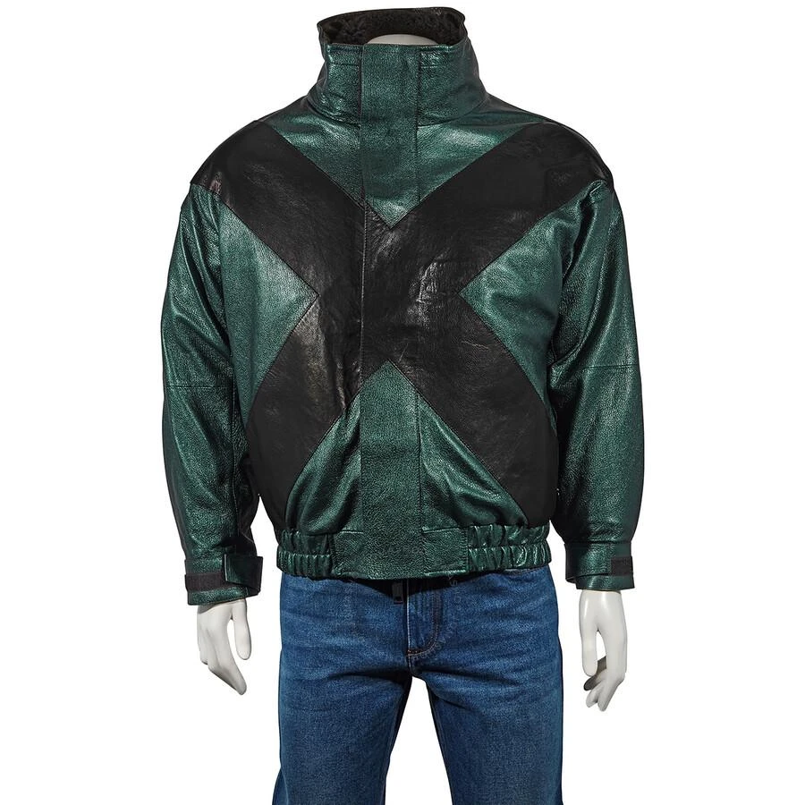 商品Burberry|Burberry Men's Metallic Green Detachable Warmer Metallic Leather Jacket, Brand Size 46 (US Size 36),价格¥6694,第1张图片