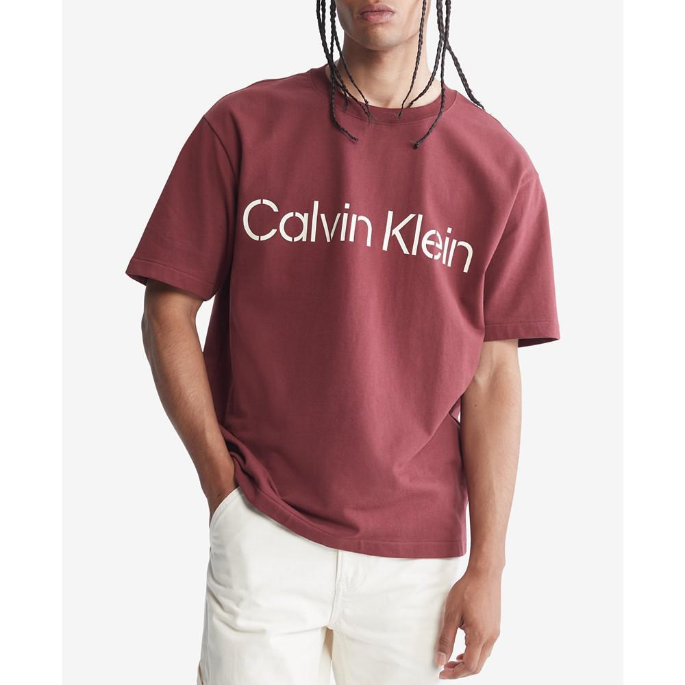 商品Calvin Klein|Men's Relaxed-Fit Stencil Logo T-Shirt,价格¥177,第1张图片