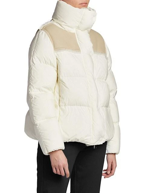 商品Moncler|Jotty Leather & Shearling Puffer Jacket,价格¥22604,第4张图片详细描述