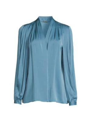 商品Tahari|Pleated Silk Blend Blouse,价格¥439,第3张图片详细描述