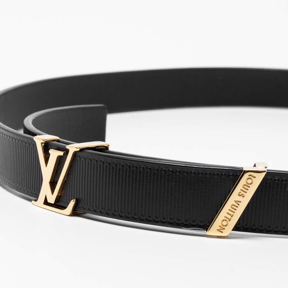 Louis Vuitton Black Embossed Leather LV Initiales Belt 75CM商品第2张图片规格展示