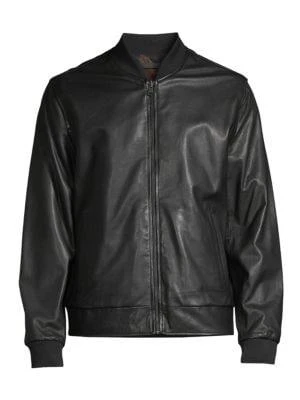 商品Cole Haan|Reversible Leather Moto Bomber Jacket,价格¥2250,第4张图片详细描述