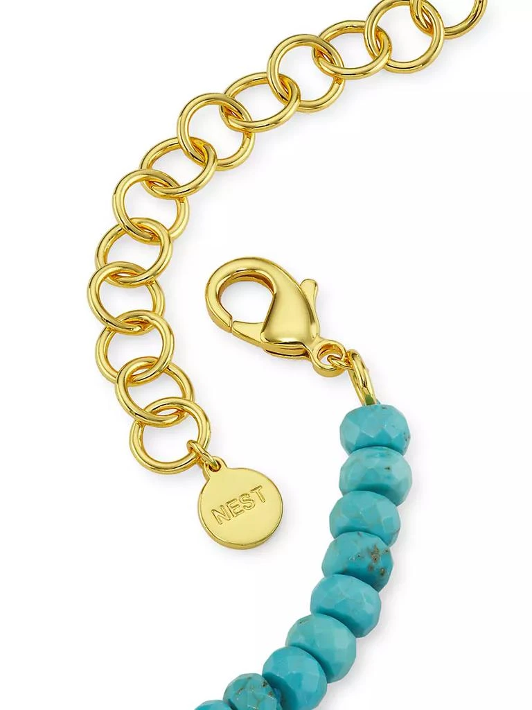 商品NEST Jewelry|22K Gold-Plated & Turquoise Beaded Necklace,价格¥937,第3张图片详细描述