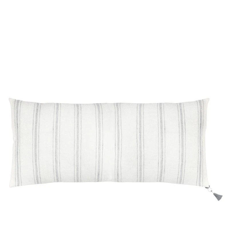 商品Anaya Home|White With Grey Stripes Linen Pillow 13 x 30 PILLOW COVER ONLY,价格¥495,第1张图片