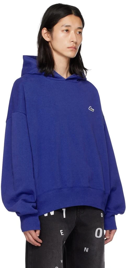 商品We11done|Blue Embroidered Wappen Hoodie,价格¥1518,第2张图片详细描述