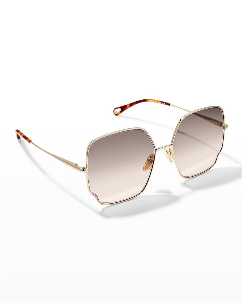 商品Chloé|Oversized Geo Rectangle Metal Sunglasses,价格¥3244,第1张图片