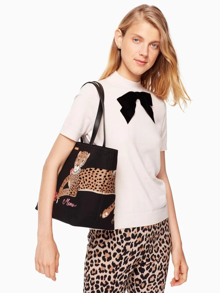 商品Kate Spade|run wild 豹纹单肩托特包,价格¥1176,第3张图片详细描述