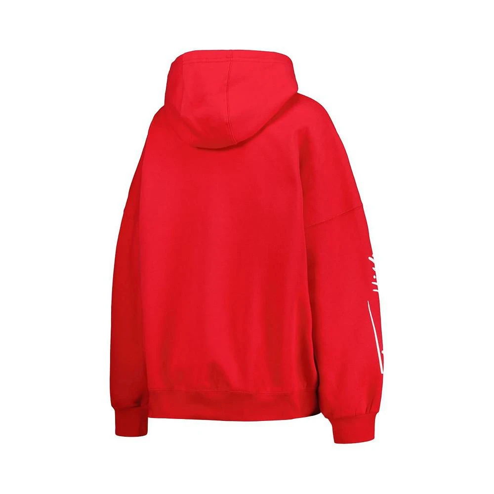 商品Tommy Hilfiger|Women's Red Kansas City Chiefs Becca Drop Shoulder Pullover Hoodie,价格¥501,第3张图片详细描述