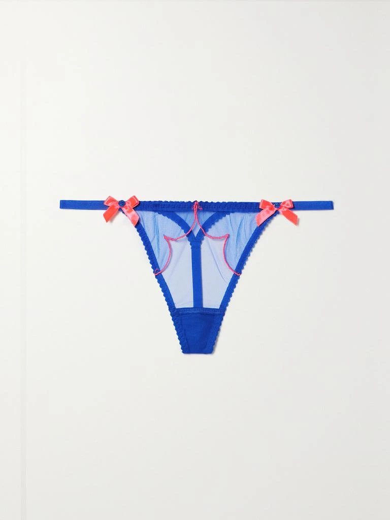 商品L'Agent by Agent Provocateur|Lorna 蝴蝶结缀饰刺绣绢网丁字裤,价格¥282,第1张图片
