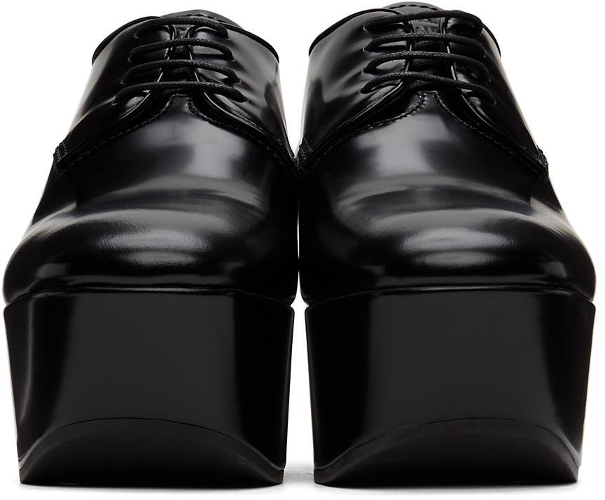 商品Prada|Black Platform Spazzolato Fume Derbys,价格¥10769,第4张图片详细描述