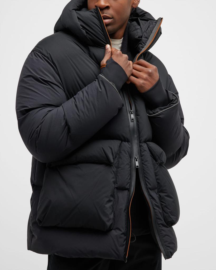 Men's Waterproof Hooded Down Ski Blouson Jacket商品第5张图片规格展示