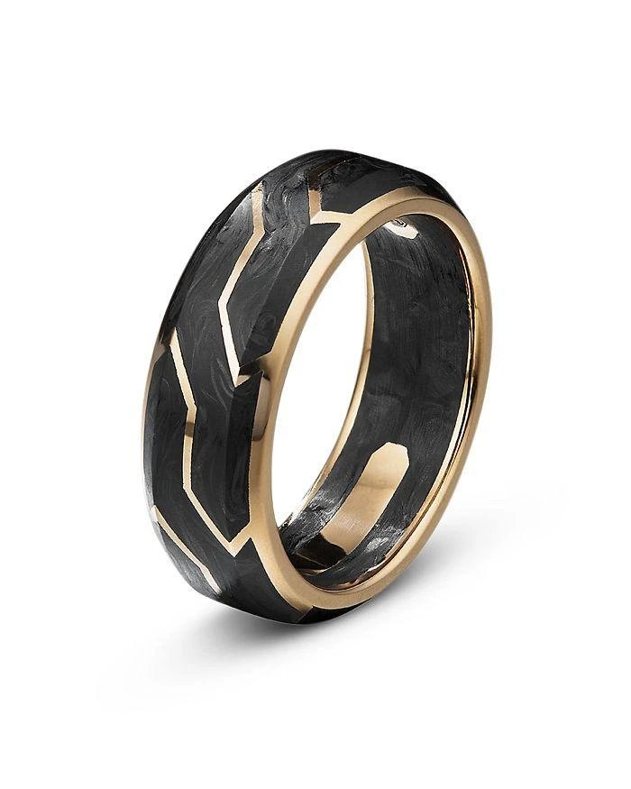 商品David Yurman|Men's Forged Carbon Band Ring in 18K Gold,价格¥16791,第4张图片详细描述