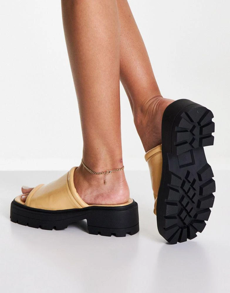 商品Topshop|Topshop Patch chunky mule sandal in natural,价格¥148,第4张图片详细描述