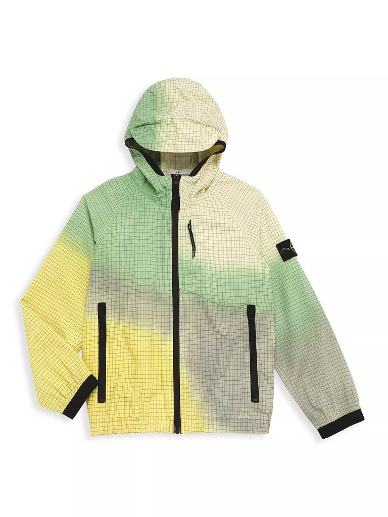 商品Stone Island|Little Boy's &amp; Boy's Gradient Grid-Print Hooded Jacket,价格¥2222,第1张图片