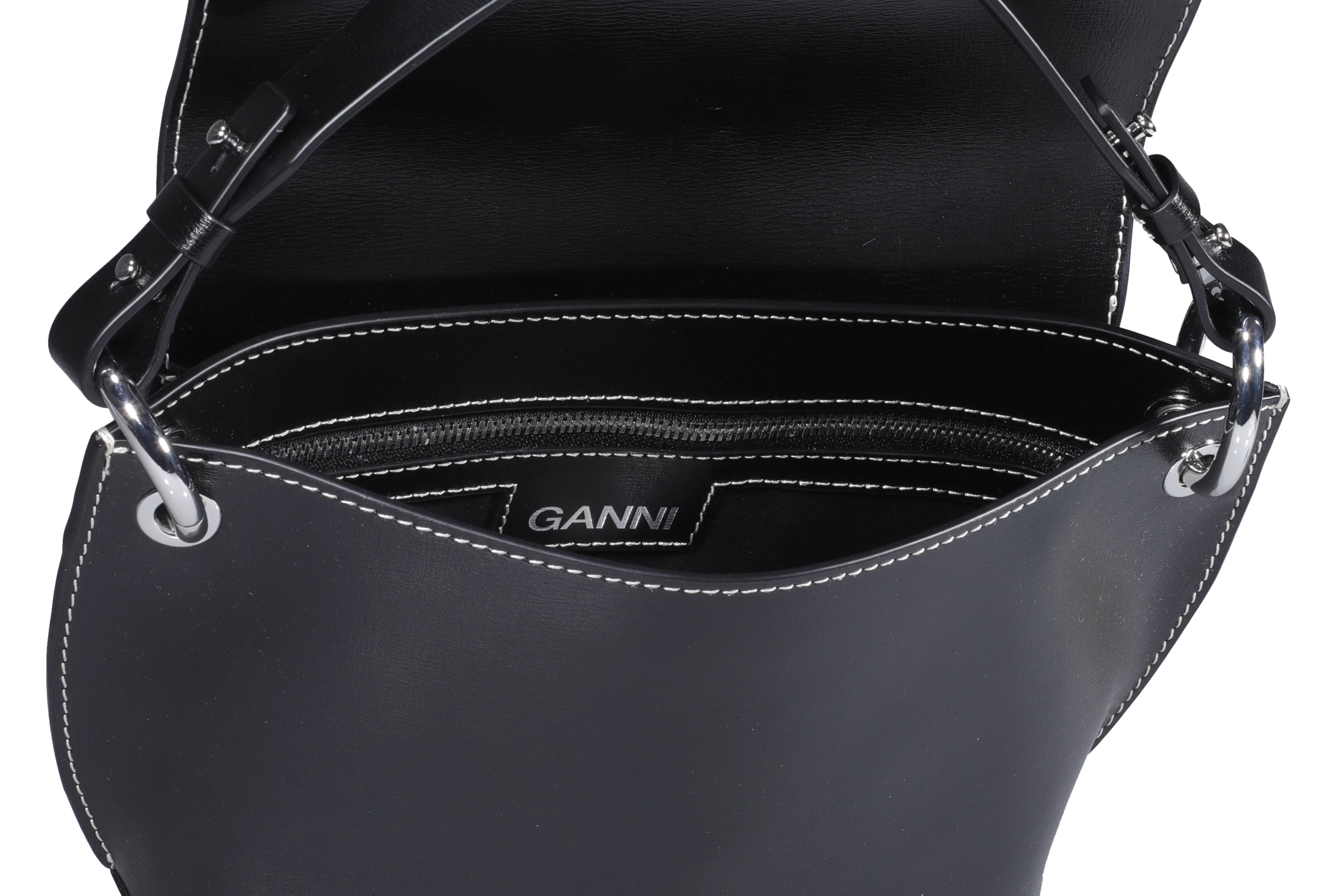 商品Ganni|Ganni 女士手拿包 A4476099 黑色,价格¥2130,第5张图片详细描述