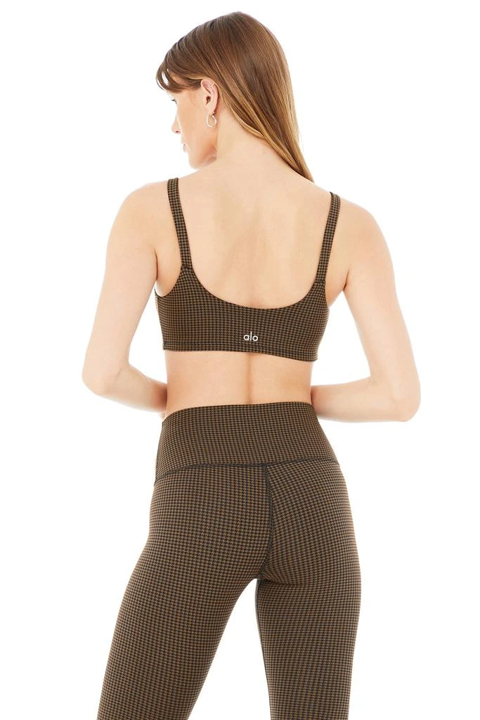 商品Alo|Micro Houndstooth Bra - Hot Cocoa/Black,价格¥305,第3张图片详细描述