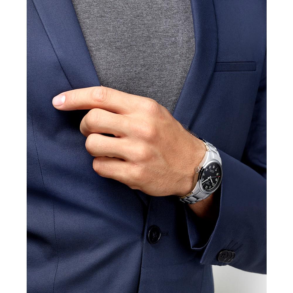 Men's Swiss Automatic Silver-Tone Stainless Steel Bracelet Watch 42mm商品第3张图片规格展示
