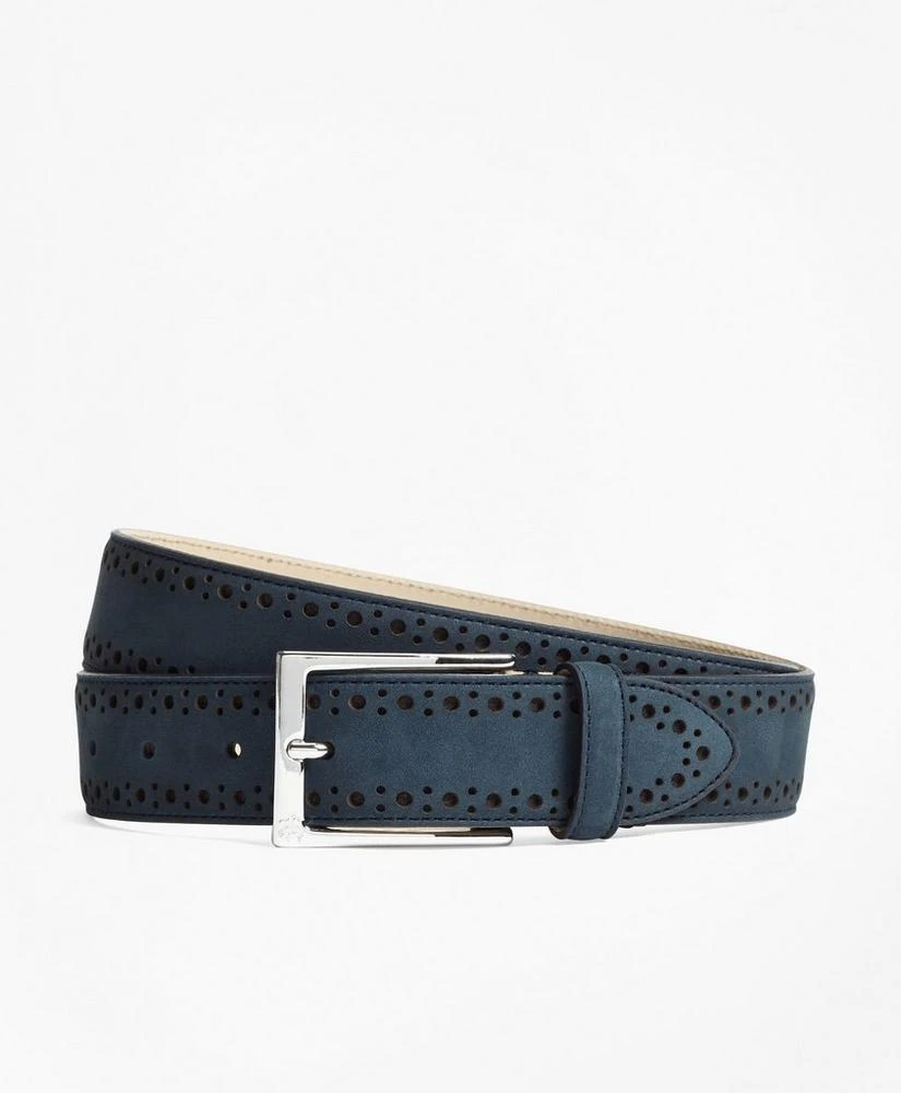 商品Brooks Brothers|1818 Perforated Stitch Suede Belt,价格¥221-¥442,第1张图片详细描述