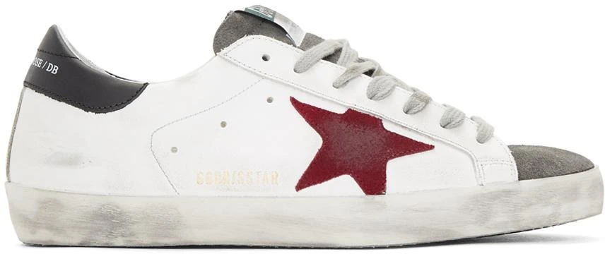 商品Golden Goose|White & Red Superstar Sneakers,价格¥3766,第1张图片