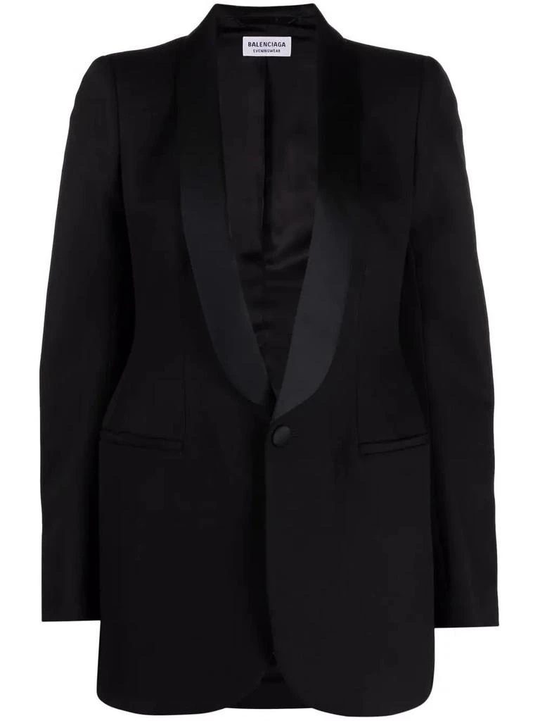 商品Balenciaga|Balenciaga Women's Black Viscose Blazer,价格¥22747,第1张图片