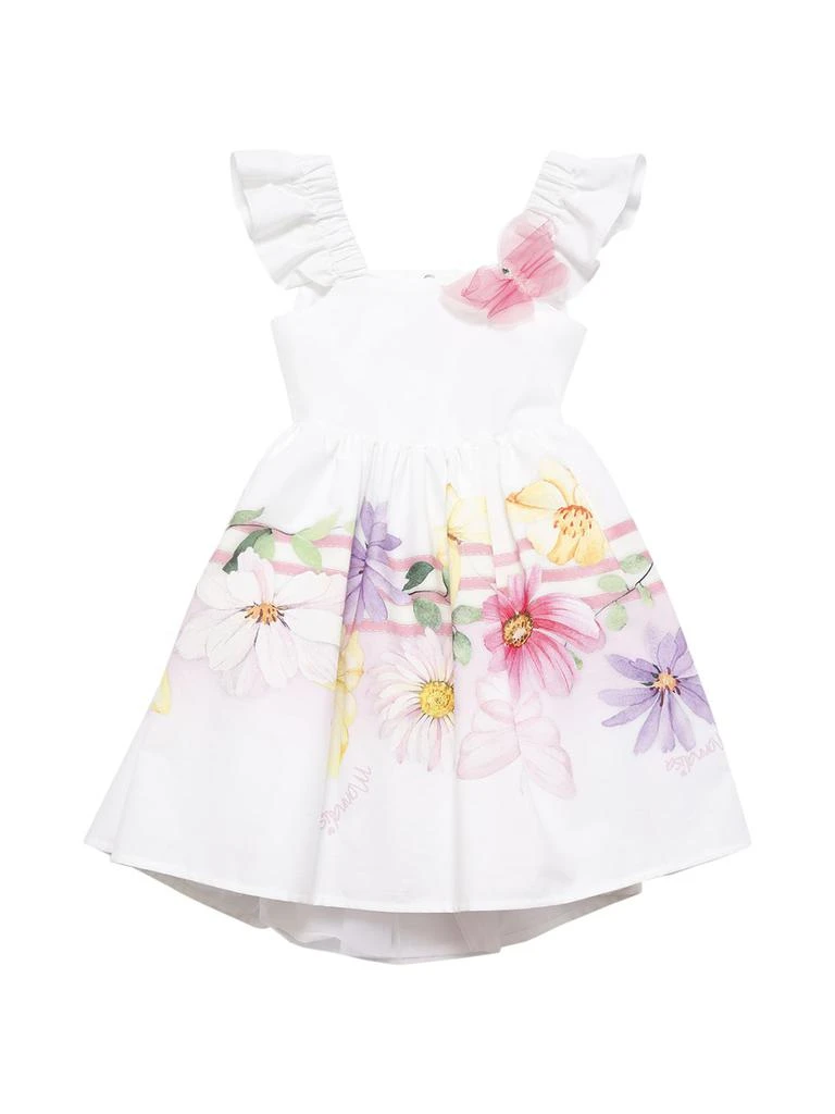 商品MONNALISA|Flower Print Cotton Poplin Dress,价格¥1021,第1张图片
