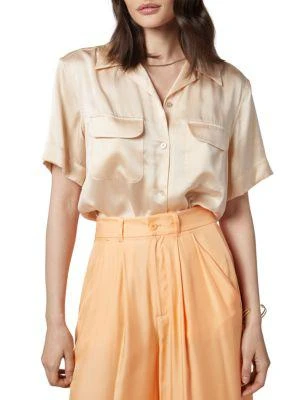 商品Equipment|Amaia Silk Satin Button-Front Shirt,价格¥736,第1张图片