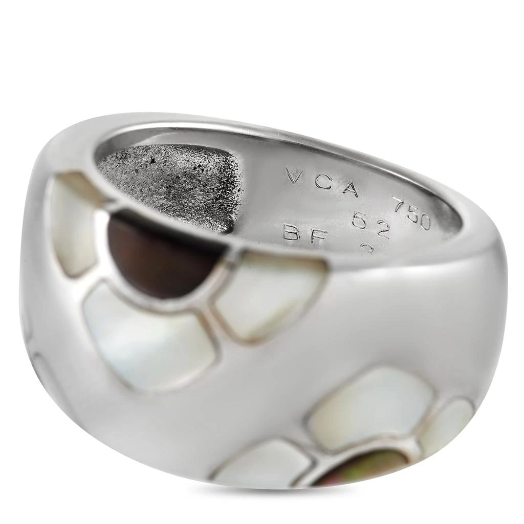 商品[二手商品] Van Cleef & Arpels|Van Cleef & Arpels Marqueterie 18K White Gold Mother of Pearl and Onyx Floral Ring,价格¥18900,第4张图片详细描述