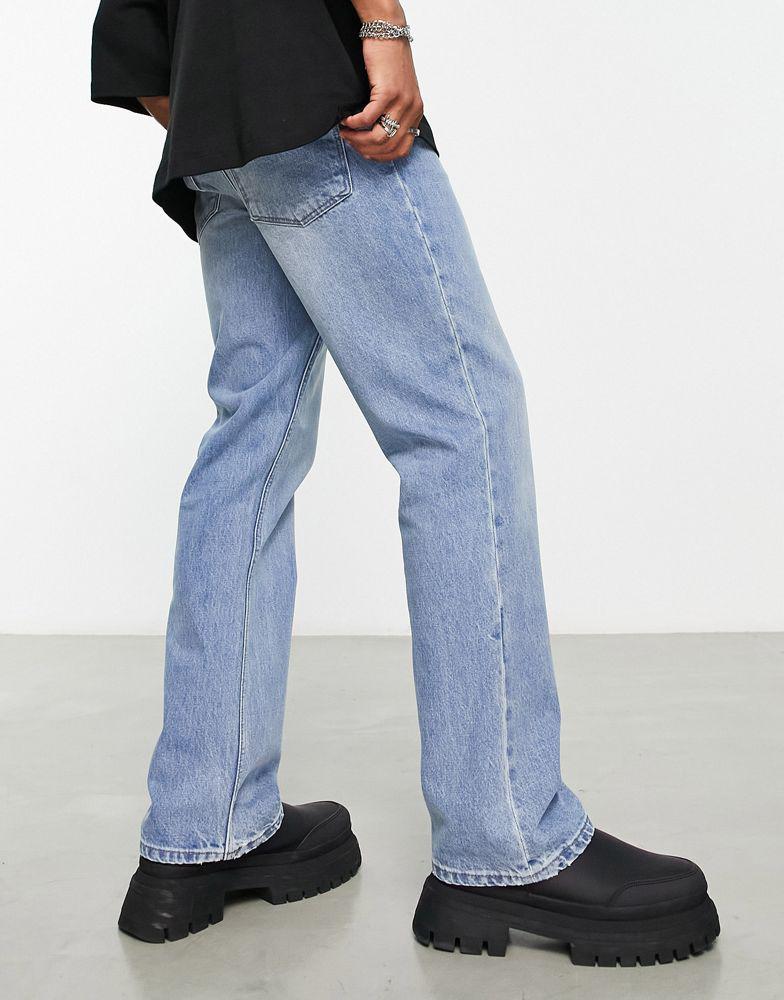 ASOS DESIGN retro bootcut jeans in mid wash blue商品第2张图片规格展示