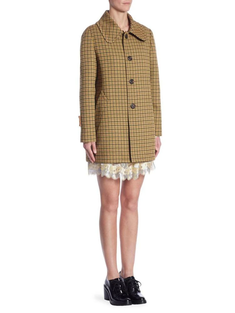 商品Marc Jacobs|Tech Fur and Leather-Trim Houndstooth Coat,价格¥6300,第3张图片详细描述