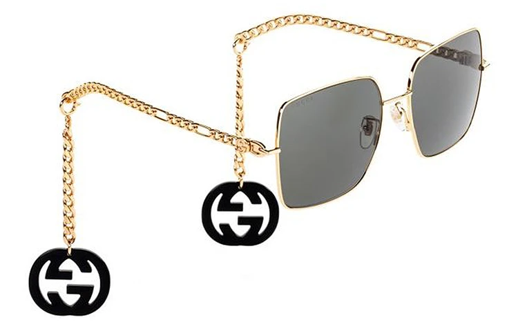 商品[国内直发] Gucci|古驰 方形合金太阳眼镜墨镜 金色 女款,价格¥3359,第5张图片详细描述