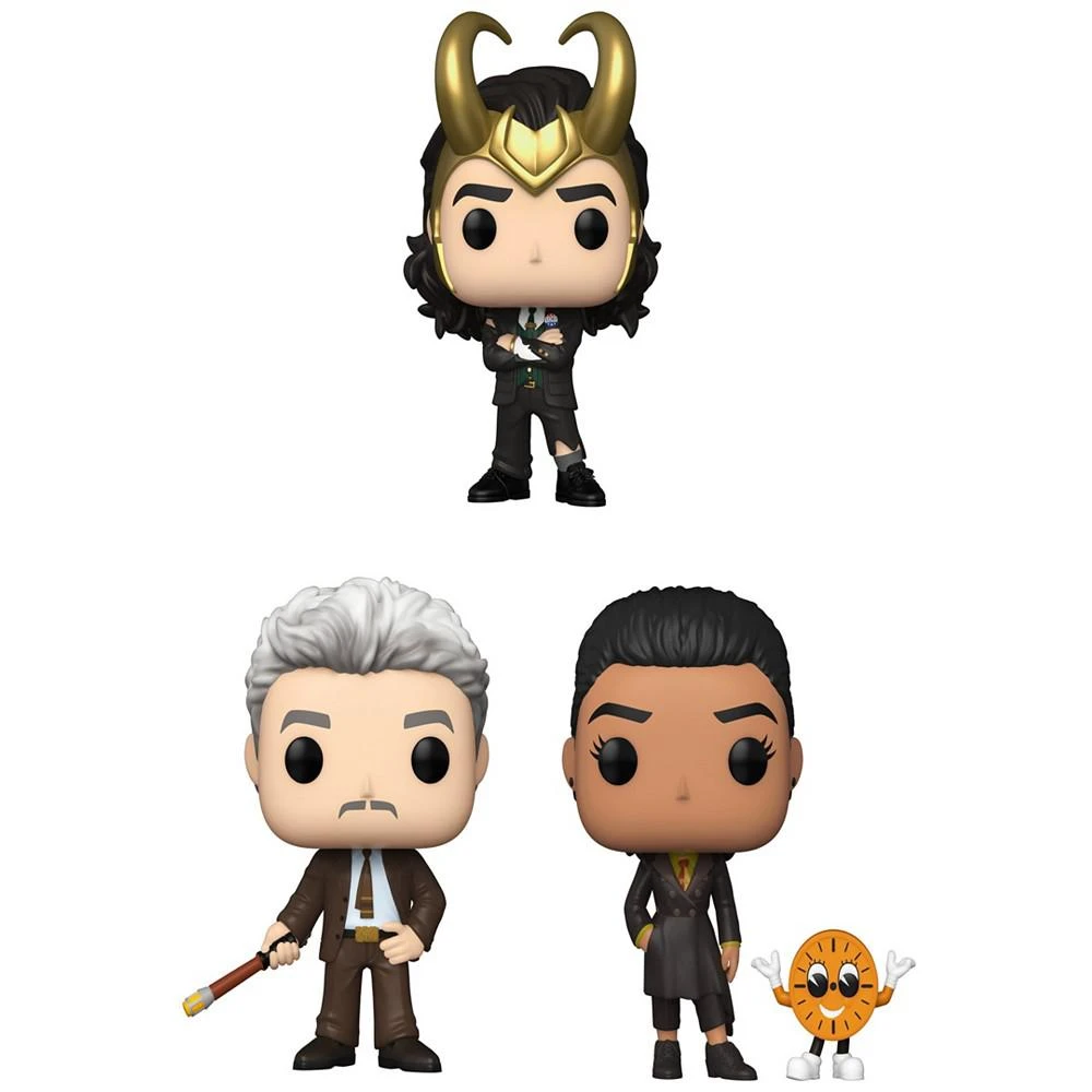 商品Funko|Marvel POP Loki 3 Piece Collectors Set Mobius President Loki and Ravonna Renslayer with Miss Minutes,价格¥271,第1张图片